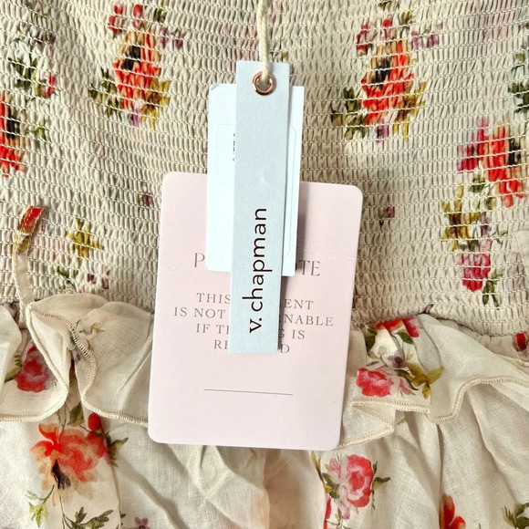 🆕 V. CHAPMAN The Angelina Tiered Dress in Natural Dainty Floral Sz 6 - Picture 6 of 9